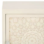 Table de chevet 2 étagères 1 porte Rayetta - NST5304 - Blanc délavé - Safavieh