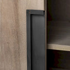 Bahut Braxton III en bois massif brun naturel à 3 tiroirs et 6 portes - 81,5W x 18,5P x 36,0H