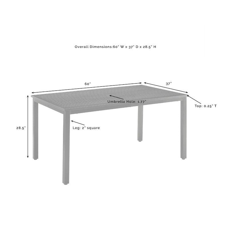 Ensemble de salle à manger d'extérieur 7 pièces Kaplan de Crosley - 122 larg. x 99 prof. x 37 haut.