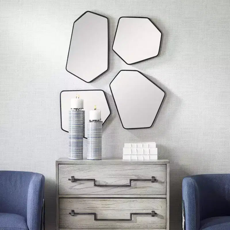 Miroirs Linneah noirs Uttermost, lot/4