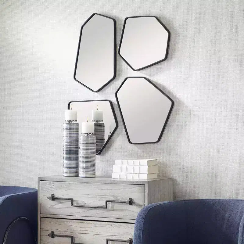 Miroirs Linneah noirs Uttermost, lot/4