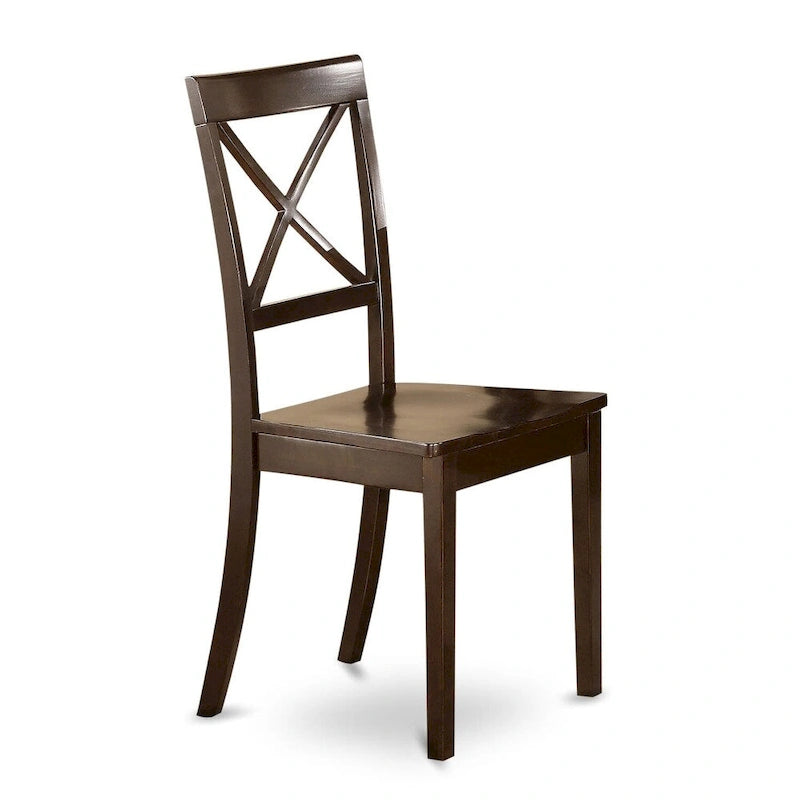 Ensemble de salle à manger East West Furniture, comprenant une table carrée en bois avec rallonge papillon et 8 chaises de salle à manger, Cappuccino