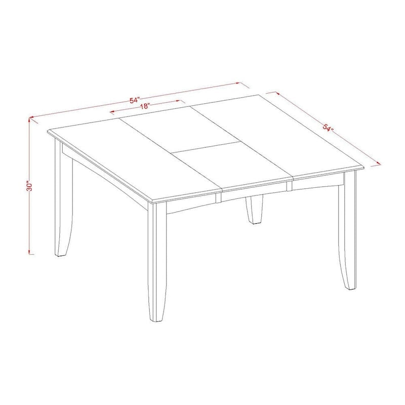 Ensemble de salle à manger East West Furniture, comprenant une table carrée en bois avec rallonge papillon et 8 chaises de salle à manger, Cappuccino
