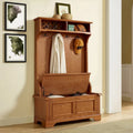  Hall Tree in Oak Finish - 40 W x 18.5 D x 64.25 H
