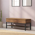 Banc de rangement d'entrée de style ferme moderne avec étagère inférieure