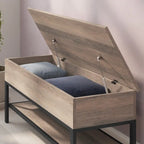 Banc de rangement d'entrée de style ferme moderne avec étagère inférieure