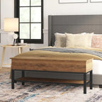 Banc de rangement d'entrée de style ferme moderne avec étagère inférieure