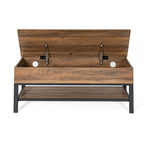Banc de rangement d'entrée de style ferme moderne avec étagère inférieure
