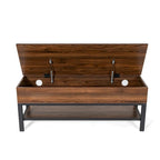 Banc de rangement d'entrée de style ferme moderne avec étagère inférieure