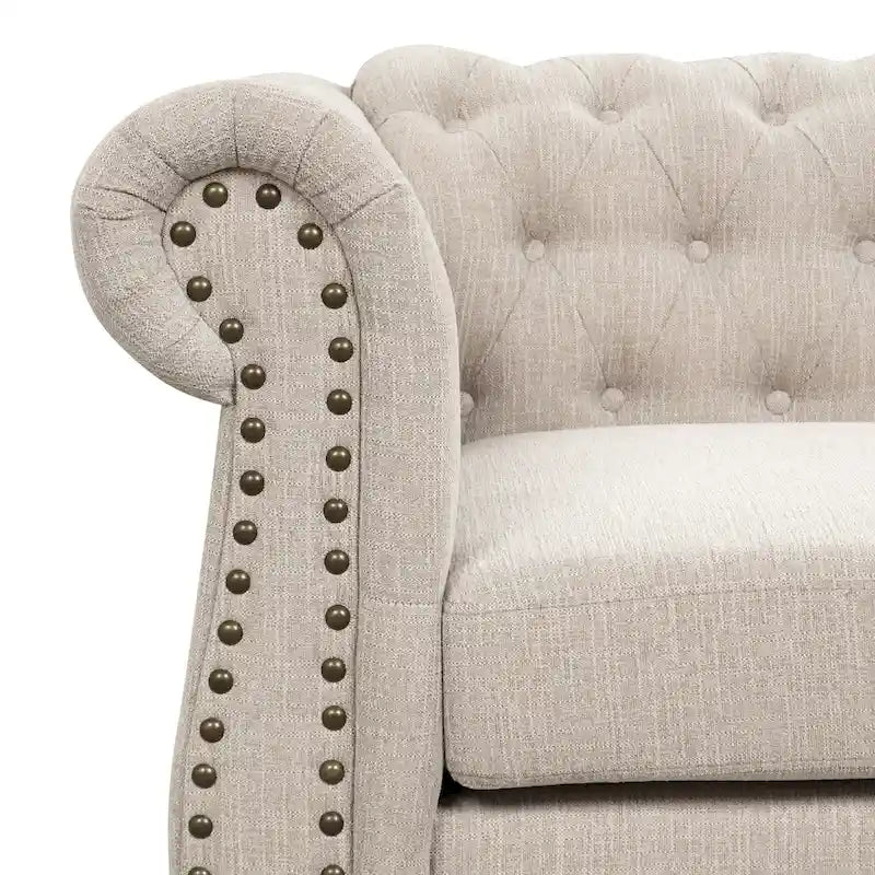Ensemble 2 pièces Chesterfield Morden Fort : Fauteuil et Causeuse rembourrés capitonnés