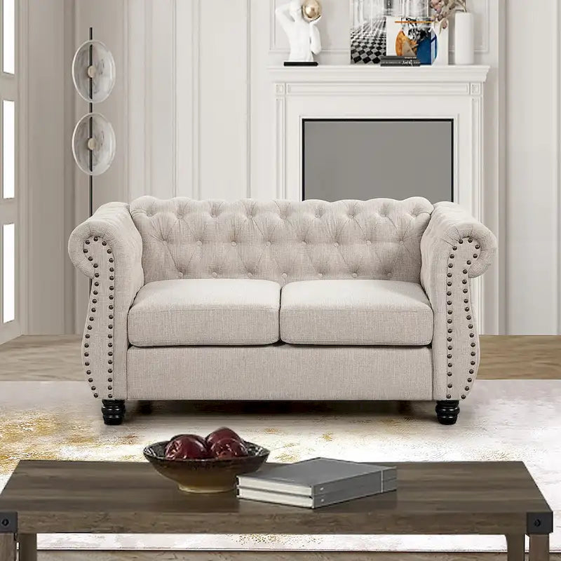 Ensemble 2 pièces Chesterfield Morden Fort : Fauteuil et Causeuse rembourrés capitonnés