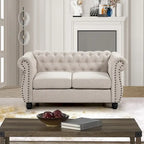 Ensemble 2 pièces Chesterfield Morden Fort : Fauteuil et Causeuse rembourrés capitonnés
