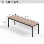 MAISON ARTS Ensemble de salle à manger de patio 6 pièces avec 1 table rectangulaire couleur teck, 2 chaises pivotantes, 2 chaises empilables et 1 banc
