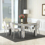Table à manger rectangulaire avec diamants concassés