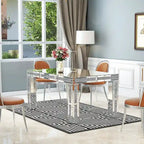 Table à manger rectangulaire avec diamants concassés