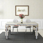 Table à manger rectangulaire avec diamants concassés