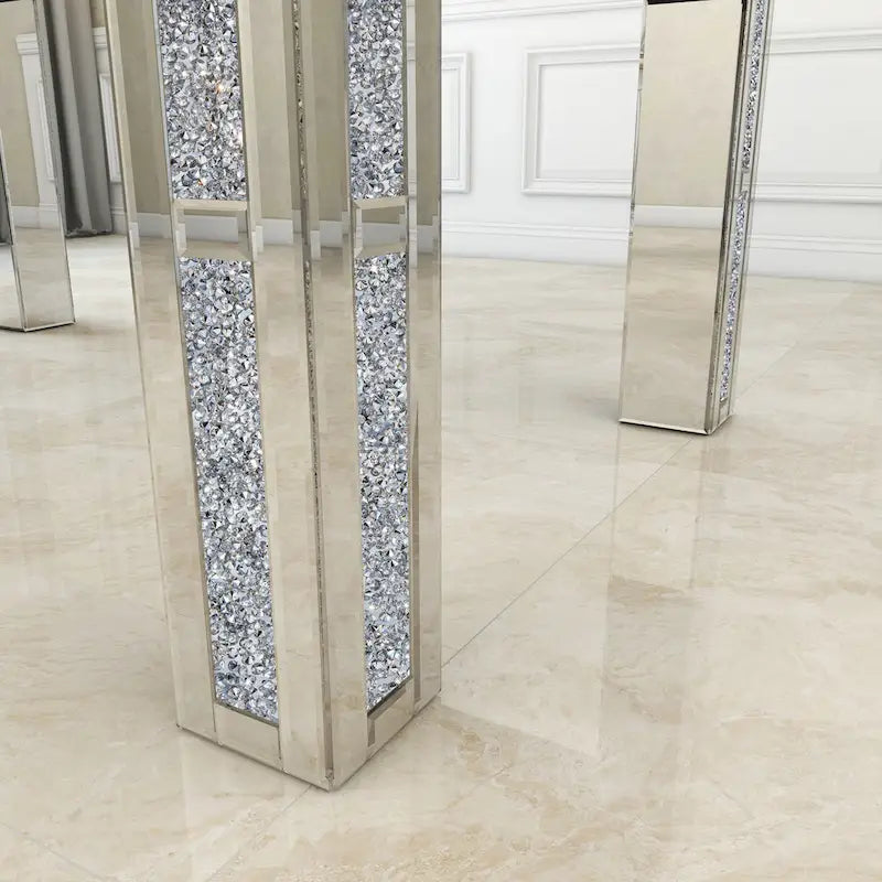 Table à manger rectangulaire avec diamants concassés