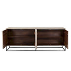 Buffet Zion 84 en bois de manguier sculpté 4 portes avec piètement en fer