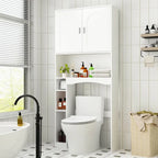 Meuble de rangement WC double porte - 80x180 cm