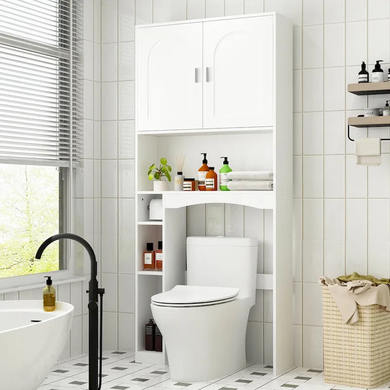 Meuble de rangement WC double porte - 80x180 cm