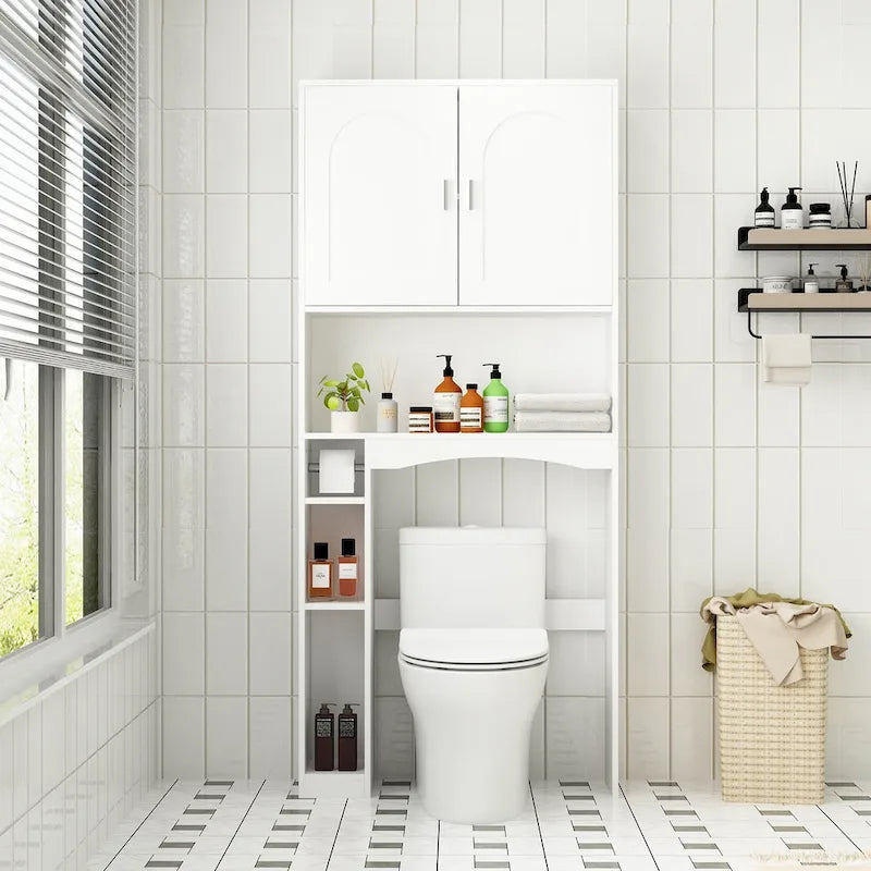 Meuble de rangement WC double porte - 80x180 cm