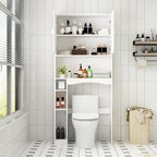 Meuble de rangement WC double porte - 80x180 cm