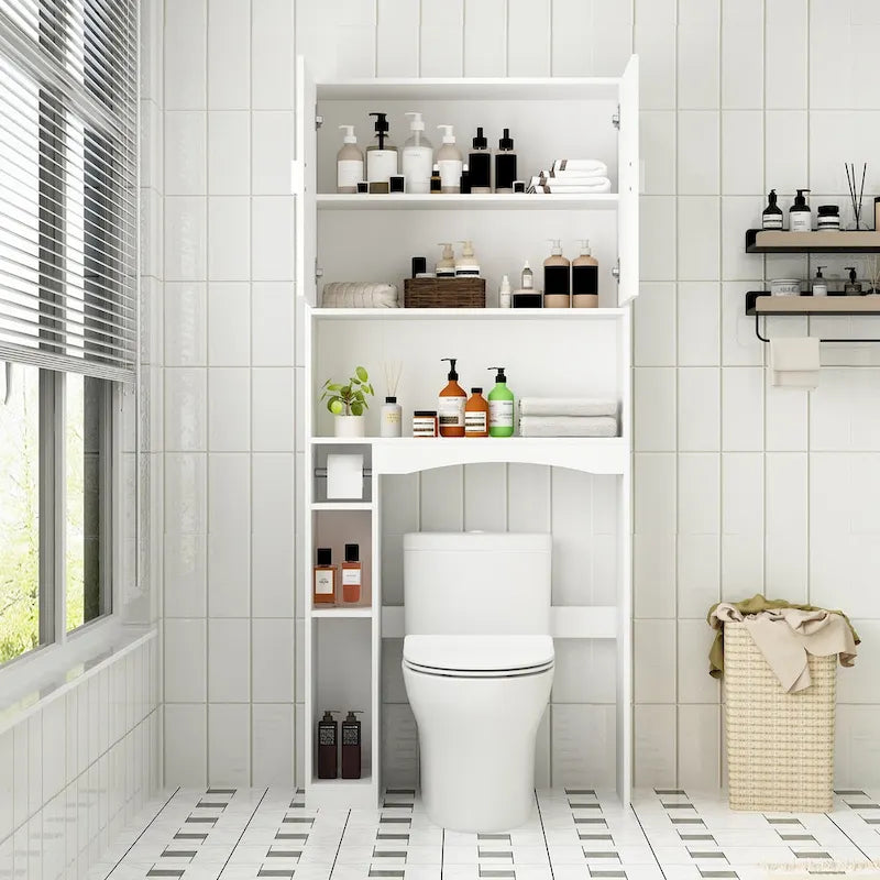 Meuble de rangement WC double porte - 80x180 cm
