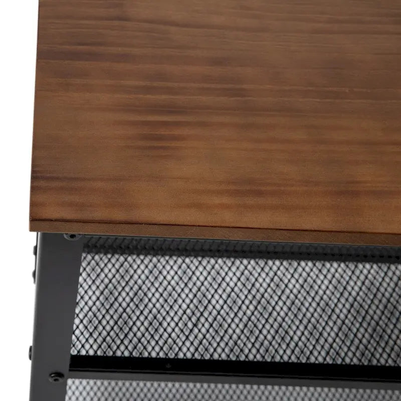 Banc d'entrée à 3 niveaux avec étagères à chaussures en maille métallique
