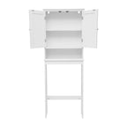 Armoire de salle de bain de style rustique à suspendre au-dessus des toilettes avec étagères et portes à fermeture magnétique