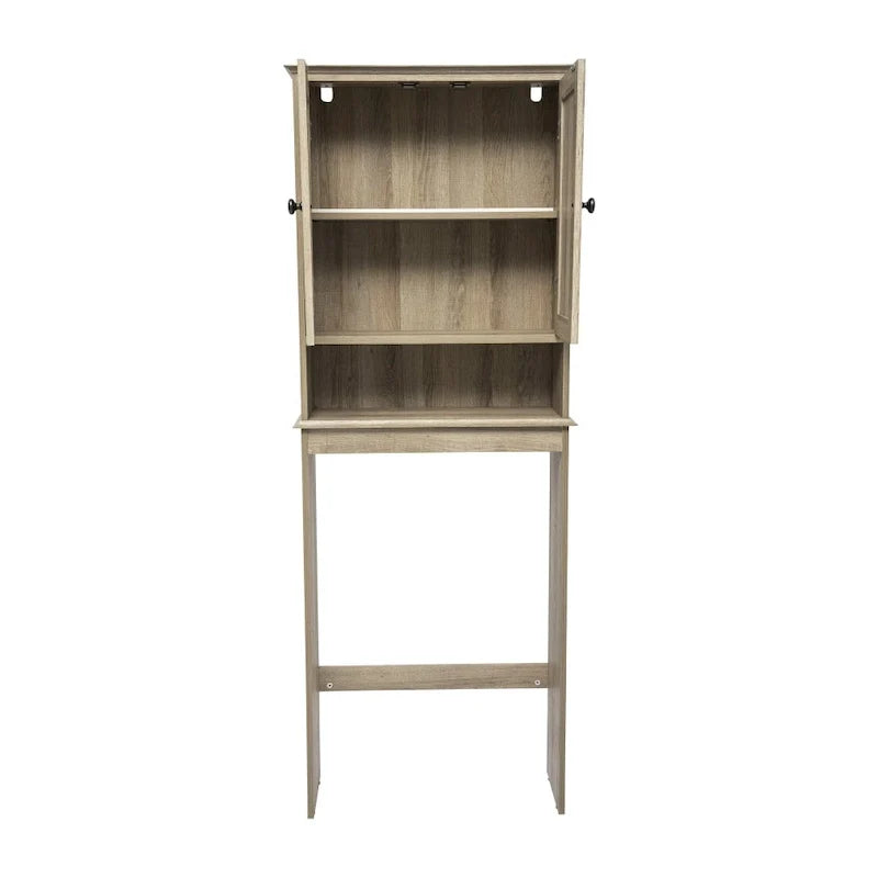 Armoire de salle de bain de style rustique à suspendre au-dessus des toilettes avec étagères et portes à fermeture magnétique