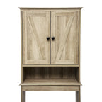 Armoire de salle de bain de style rustique à suspendre au-dessus des toilettes avec étagères et portes à fermeture magnétique