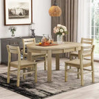 Ensemble de salle à manger rond extensible 5 pièces Merax Farmhouse
