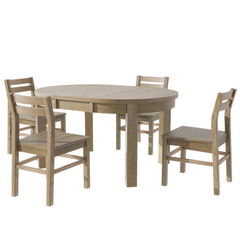 Ensemble de salle à manger rond extensible 5 pièces Merax Farmhouse