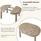 Ensemble de salle à manger rond extensible 5 pièces Merax Farmhouse