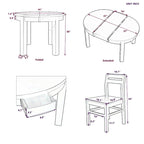 Ensemble de salle à manger rond extensible 5 pièces Merax Farmhouse