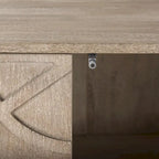 Meuble d'appoint Rivien en bois massif marron clair avec cadre en métal noir à 2 portes