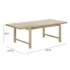 Table à manger rectangulaire d'extérieur Gata Light Teak