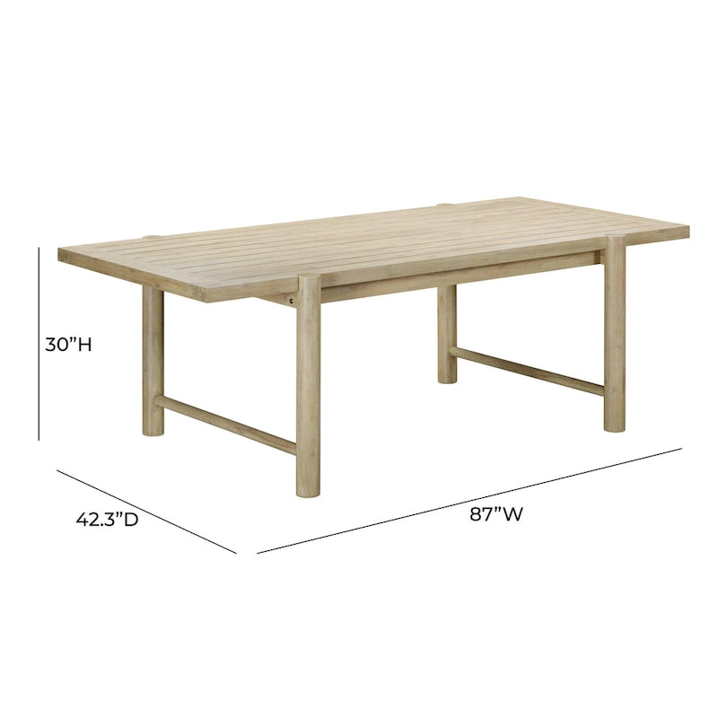 Table à manger rectangulaire d'extérieur Gata Light Teak
