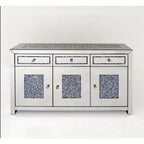 Commode d'appoint à 3 tiroirs en miroir diamant Glam