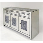 Commode d'appoint à 3 tiroirs en miroir diamant Glam