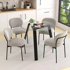 Costway Table à manger ronde en verre 36" pour 4 avec plateau en verre trempé et cadre en bois d'hévéa naturel/noir