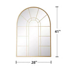 Miroir mural décoratif Dovelina 41L x 28l en forme de fenêtre arquée avec cadre en métal pour salon, entrée, chambre à coucher Noir/Doré