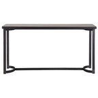 Uttermost Basuto 62 Long Oak Veneer Top Iron Lodge Style Console