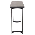 Console de style pavillon Uttermost Basuto 62 avec plateau en placage de chêne et fer forgé