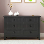 Meuble d'appoint moderne en bois massif noir avec poignée coquille rétro