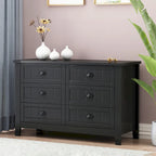 Meuble d'appoint moderne en bois massif noir avec poignée coquille rétro