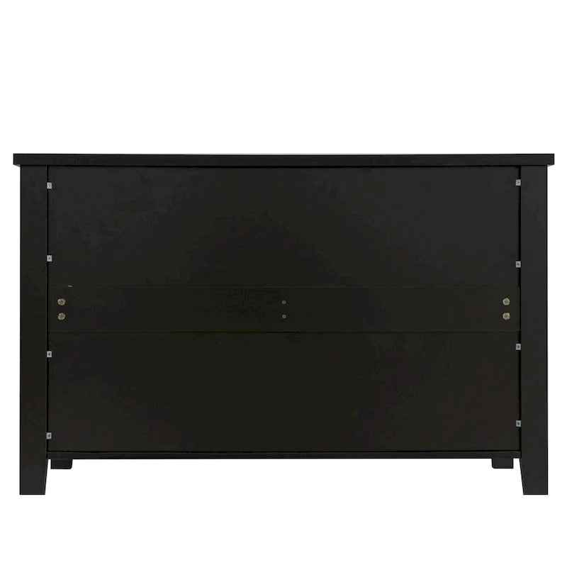 Meuble d'appoint moderne en bois massif noir avec poignée coquille rétro