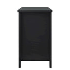 Meuble d'appoint moderne en bois massif noir avec poignée coquille rétro