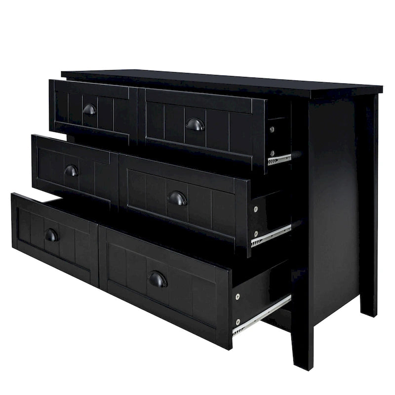 Meuble d'appoint moderne en bois massif noir avec poignée coquille rétro