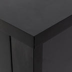 Meuble d'appoint moderne en bois massif noir avec poignée coquille rétro